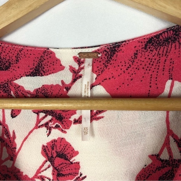 Free People French Quarter Pink Floral Wrap Mini Dress XS - Picture 5 of 5